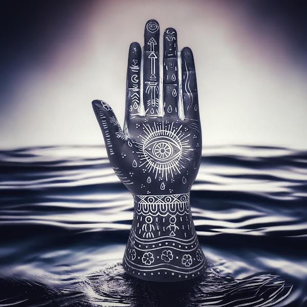 Palmistry hand black and white home decor