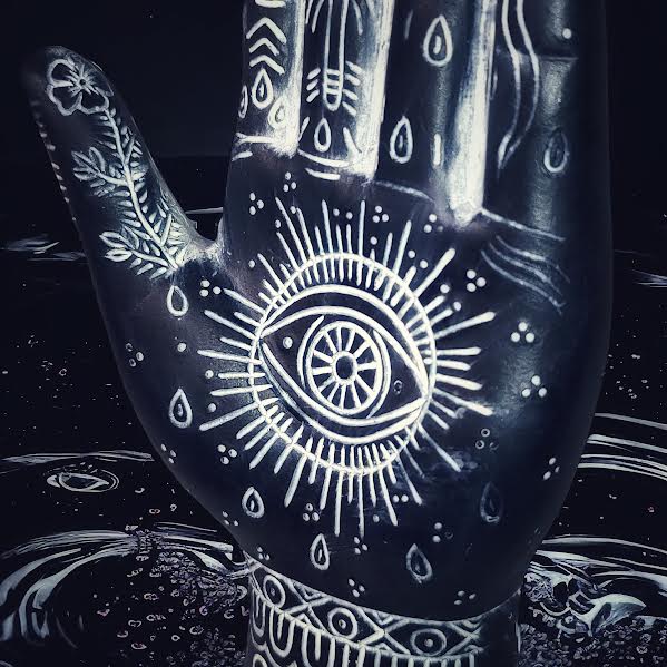 Palmistry hand black and white home decor