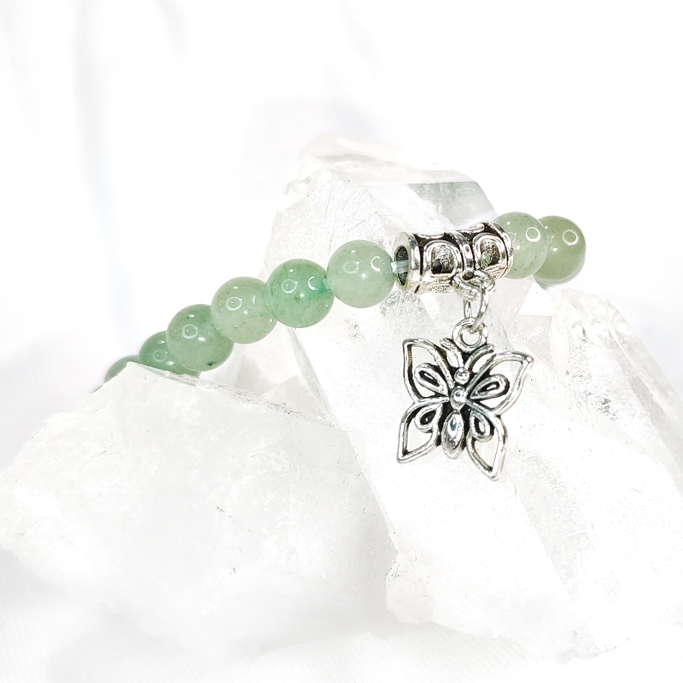 Butterfly Charm Crystal Bracelets - 6mm Many crystal varieties to choose from
