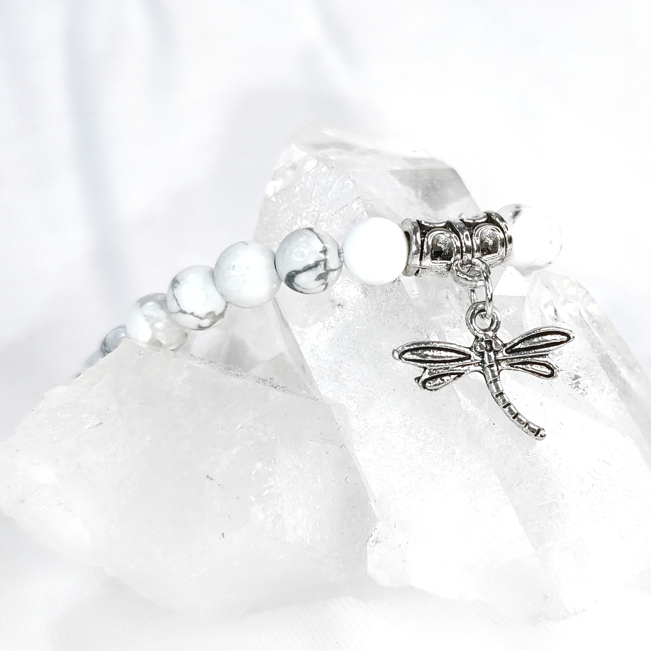 Dragonfly Charm Crystal Bracelets ~ 6mm Crystal Variety