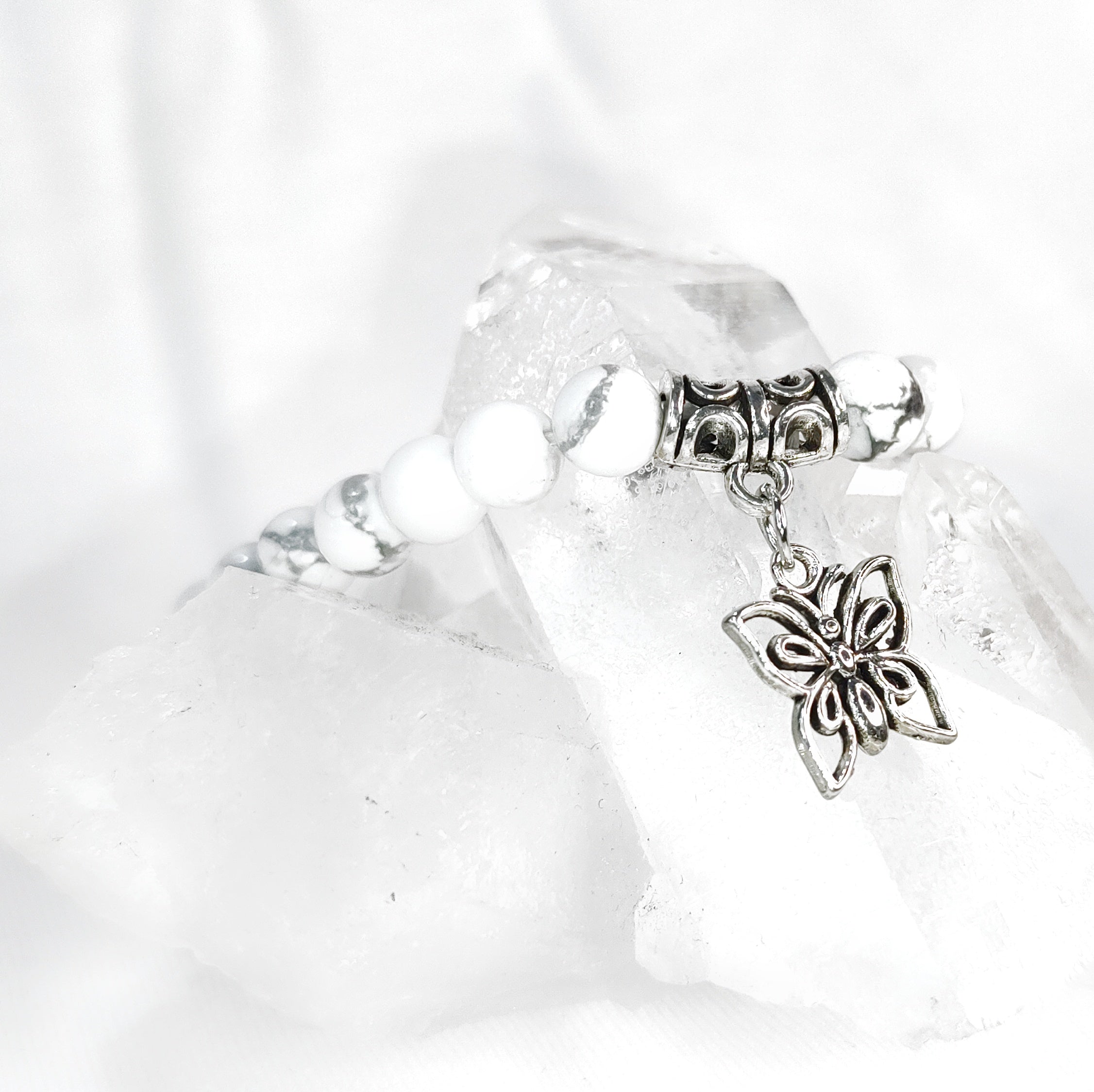 Butterfly Charm Crystal Bracelets - 6mm Many crystal varieties to choose from
