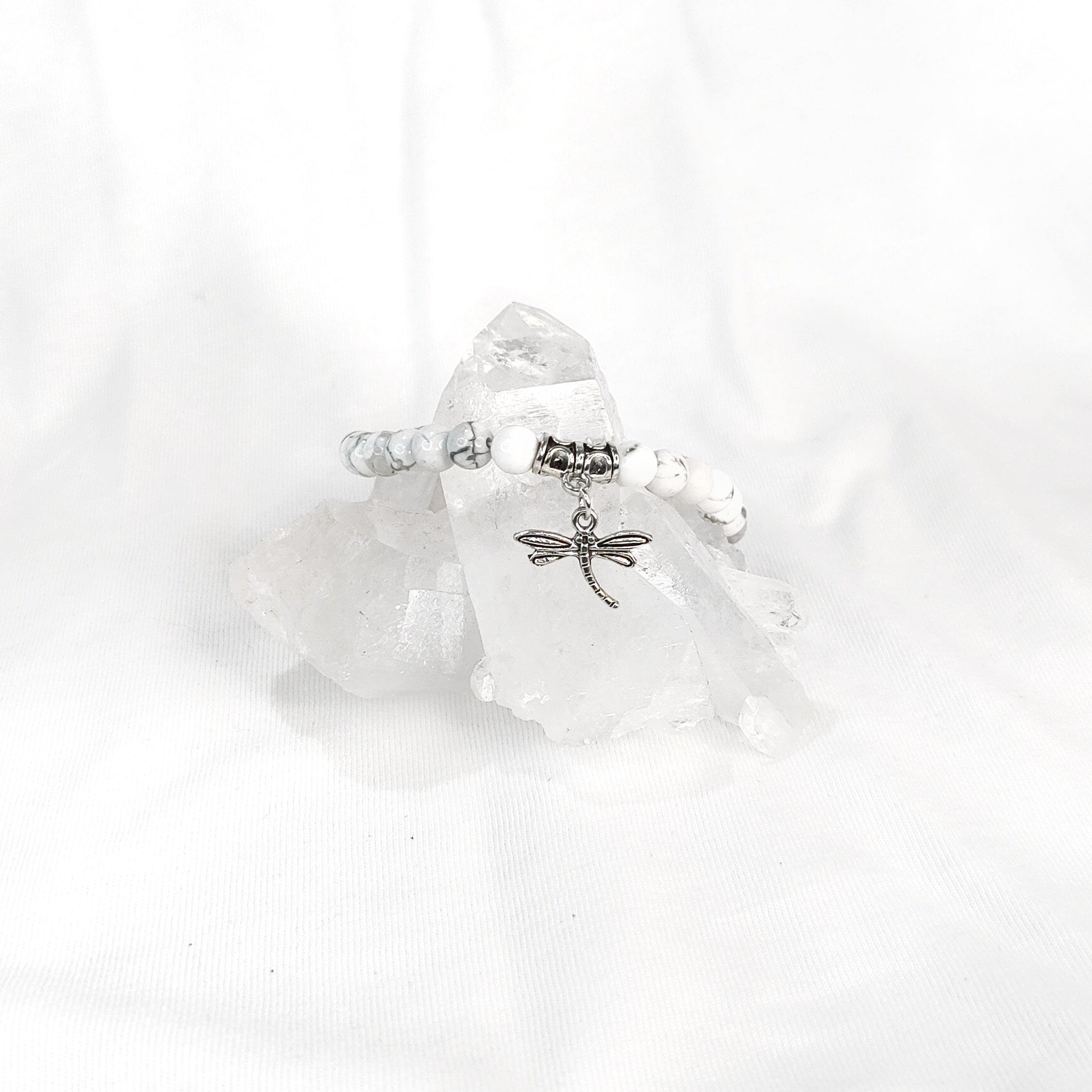 Dragonfly Charm Crystal Bracelets ~ 6mm Crystal Variety
