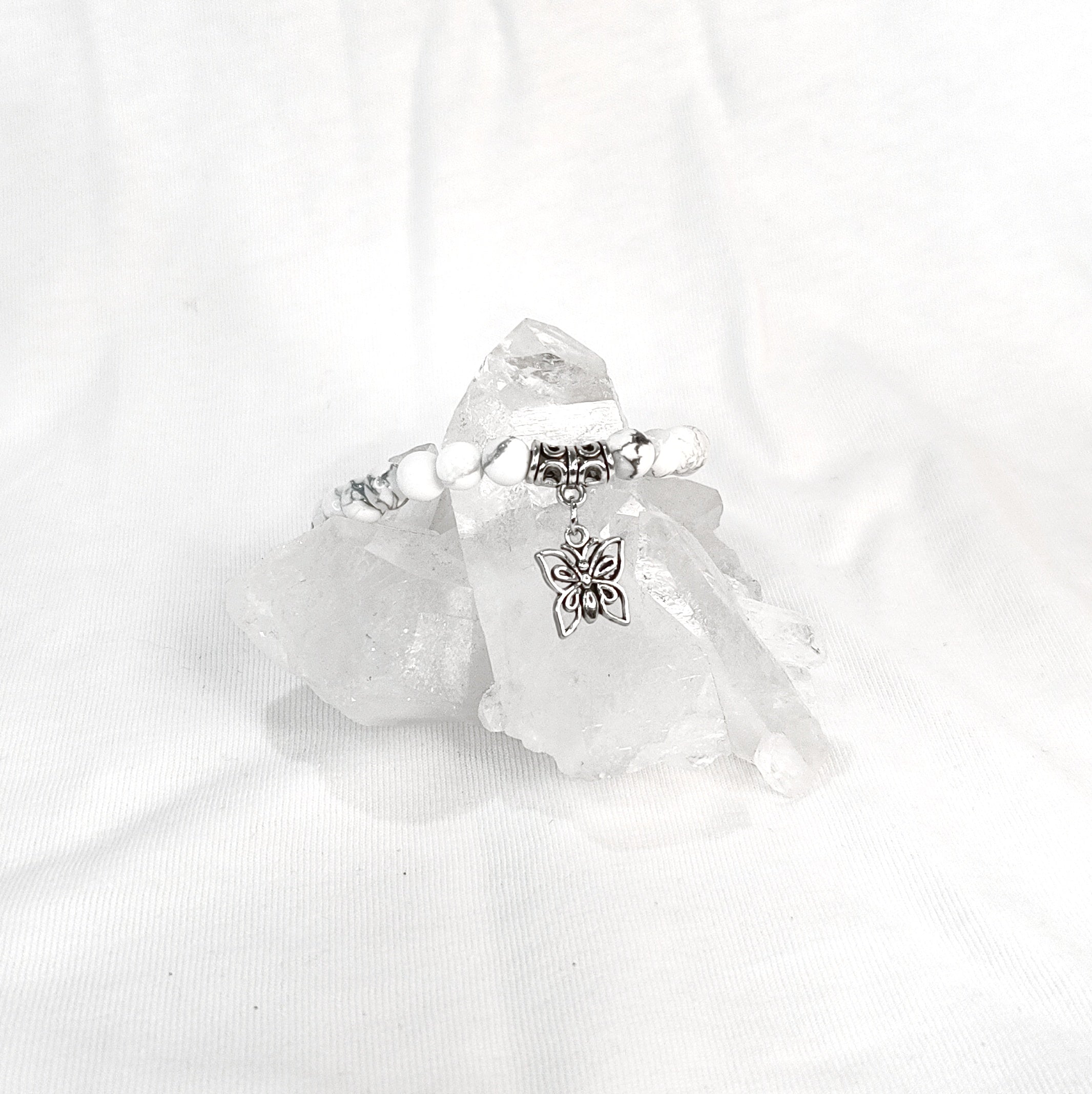 Butterfly Charm Crystal Bracelets - 6mm Many crystal varieties to choose from
