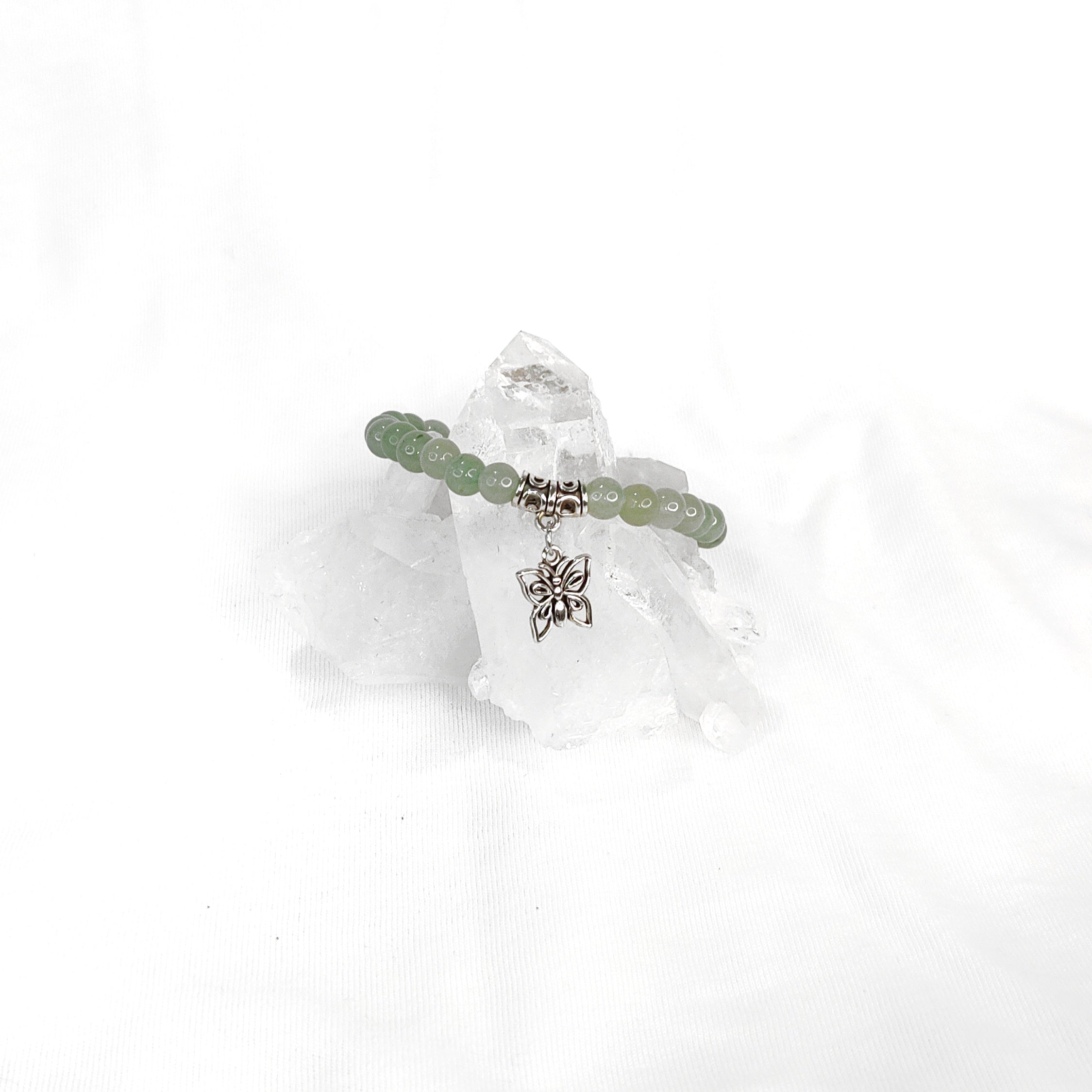 Butterfly Charm Crystal Bracelets - 6mm Many crystal varieties to choose from