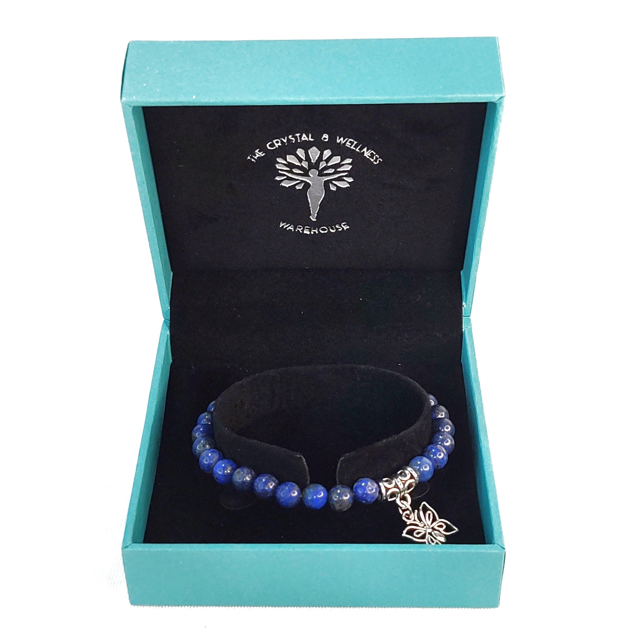 Butterfly Charm Crystal Bracelets - 6mm Many crystal varieties to choose from