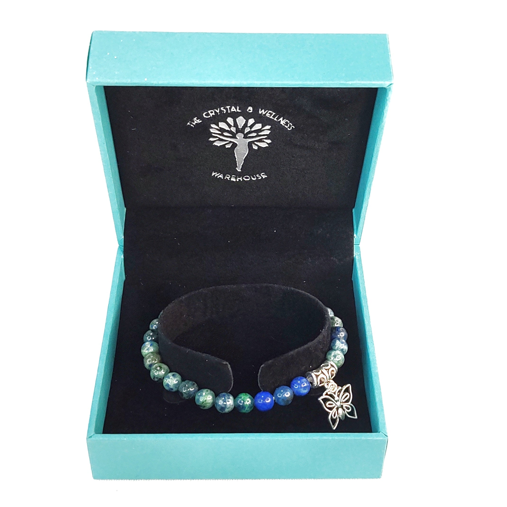 Butterfly Charm Crystal Bracelets - 6mm Many crystal varieties to choose from