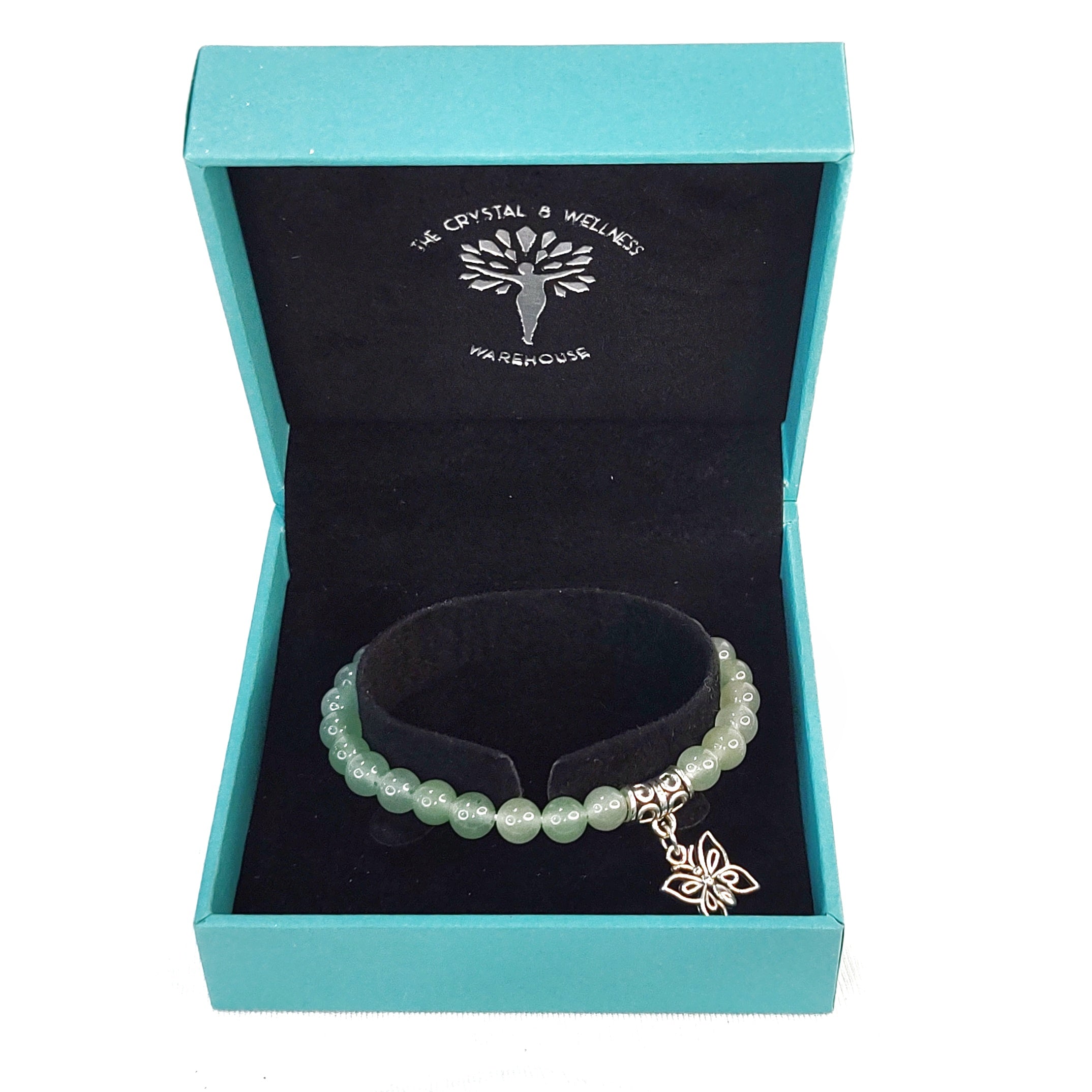 Butterfly Charm Crystal Bracelets - 6mm Many crystal varieties to choose from