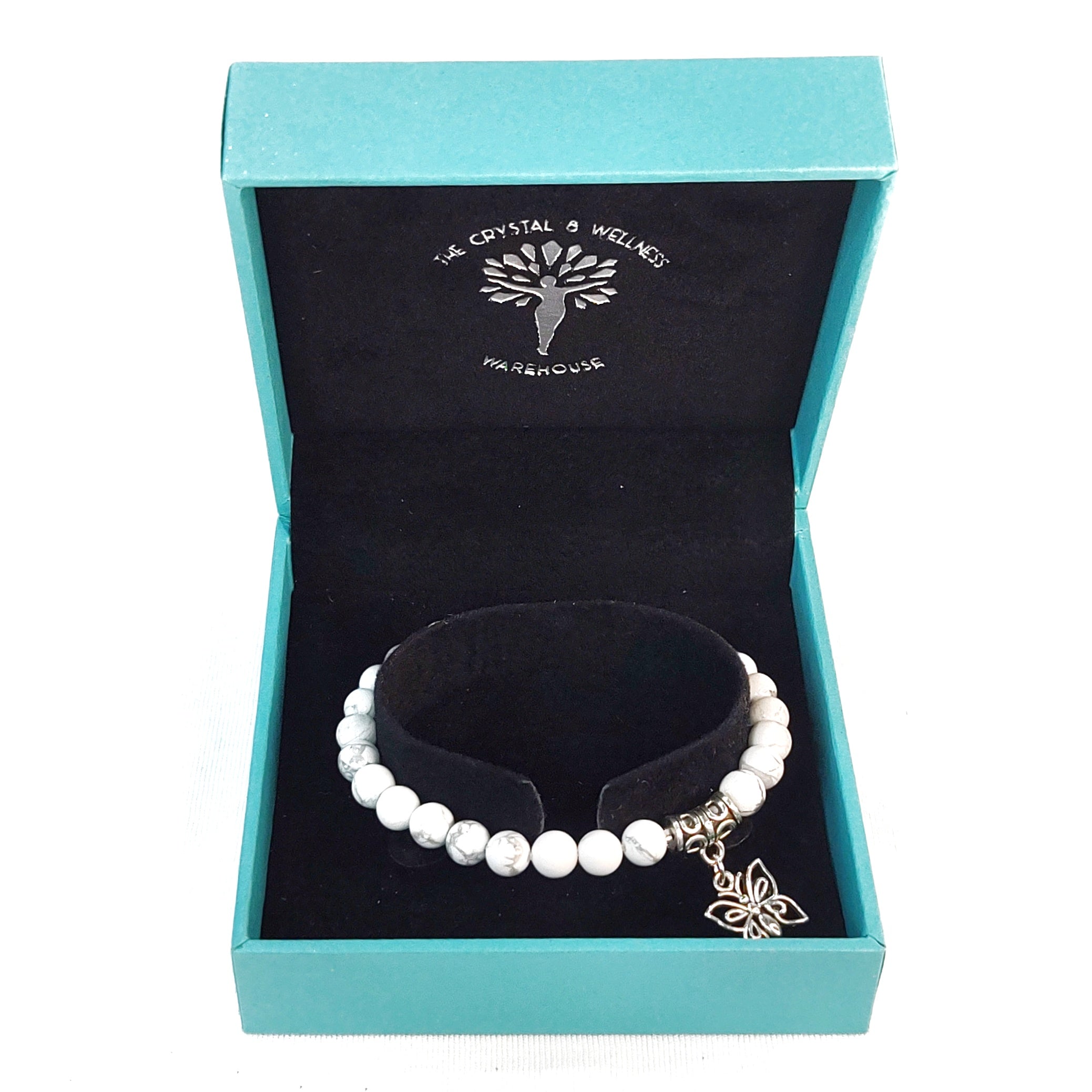 Butterfly Charm Crystal Bracelets - 6mm Many crystal varieties to choose from