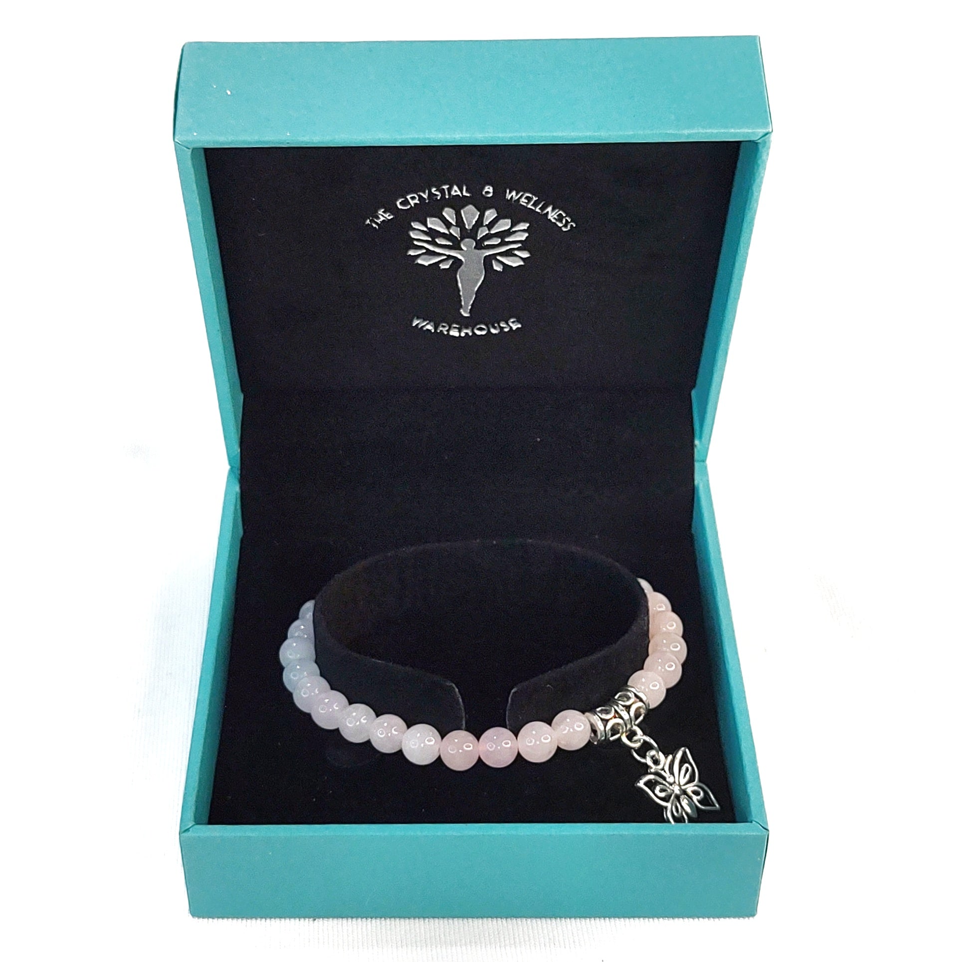 Butterfly Charm Crystal Bracelets - 6mm Many crystal varieties to choose from