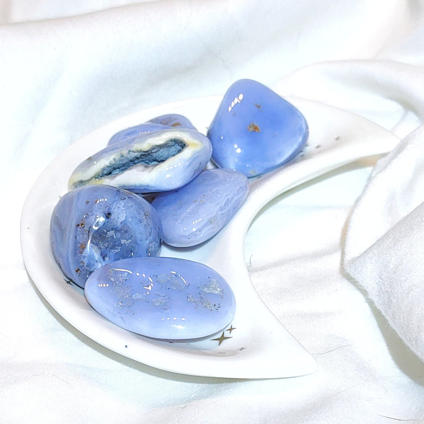 Blue Lace Agate tumbled stone