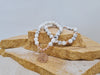 White Howlite 6mm crystal bead bracelet twin set with rose gold tree of life charm