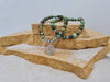 Chrysocolla 8mm crystal bead bracelet with silver tree of life charm