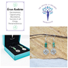 Load image into Gallery viewer, Green Aventurine 6mm crystal bead drop earrings with silver tree of life charm