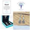 Amazonite 6mm crystal bead drop earrings with silver tree of life charm