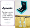 Aquamarine 8mm crystal bead drop earring with silver tree of life charm