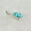 Turquoise tear drop pendant in sterling silver