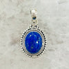 Lapis Lazuli oval pendant in sterling silver