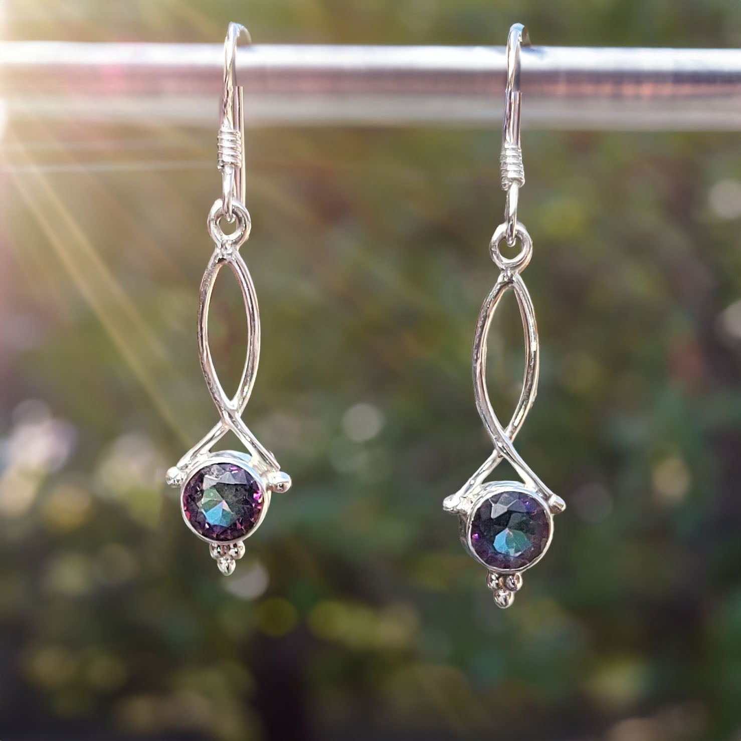 Seraphina Mystic Topaz sterling silver earrings