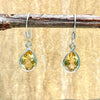 Citrine faceted teardrop silver earrings