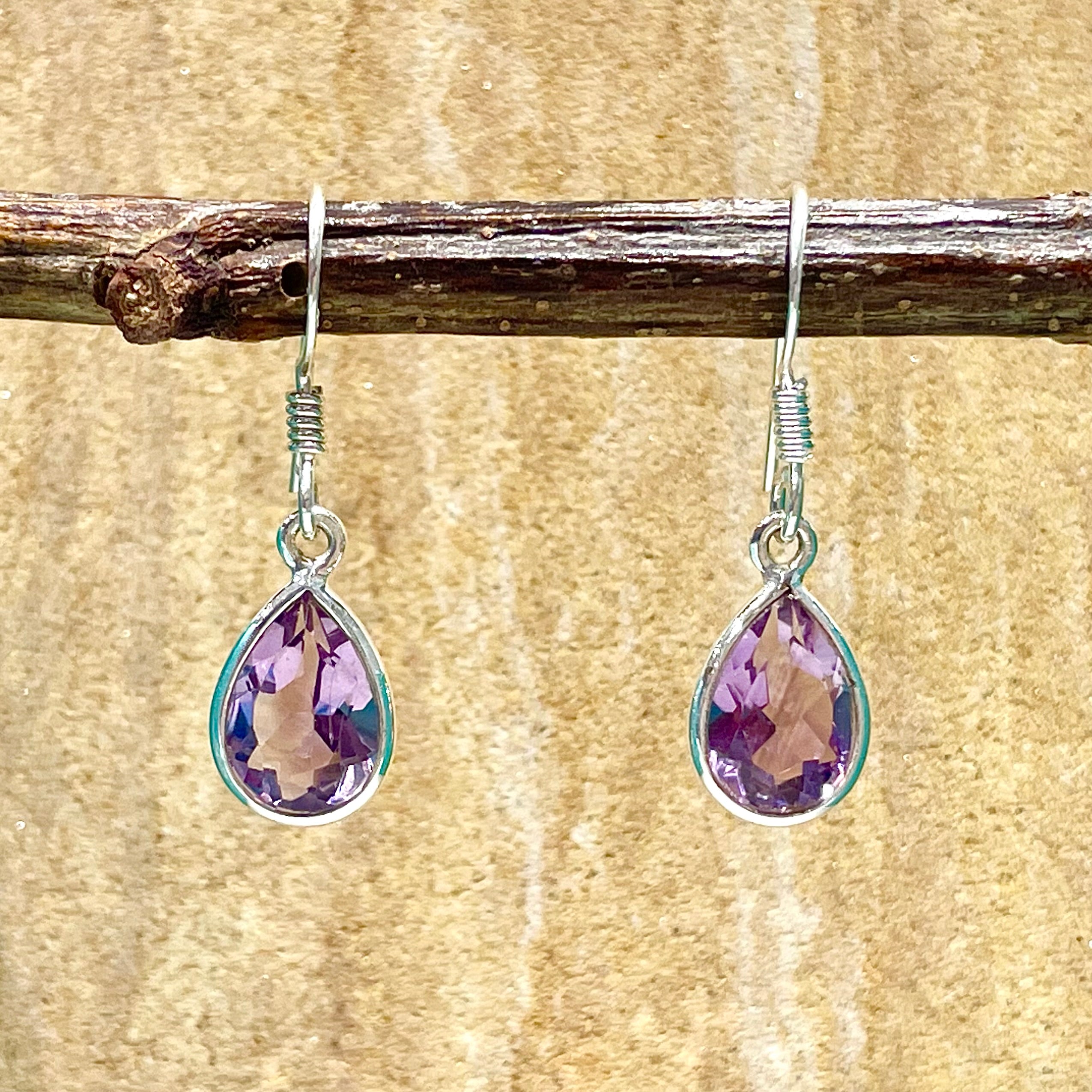 Annabelle Amethyst Tear Sterling Silver Earring