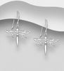 Dragonfly Sterling Silver Hook Earrings with pretty detail