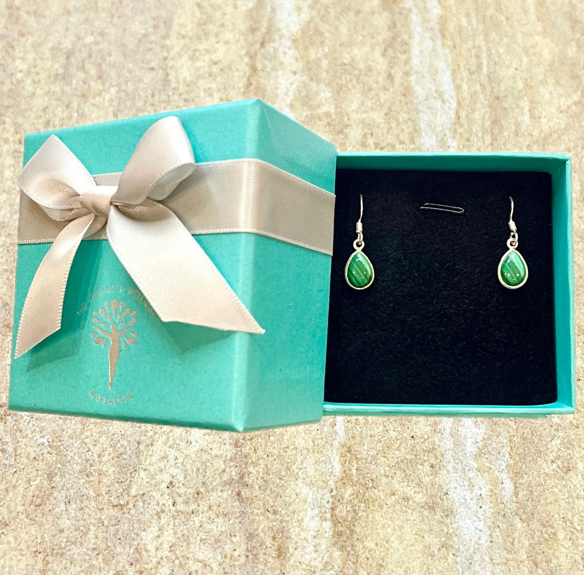 Louisa Malachite Tear Sterling Silver Earring