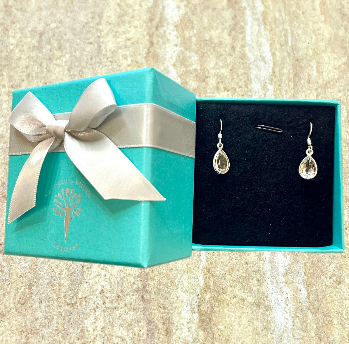 Annabelle Clear Quartz Tear Sterling Silver Earring