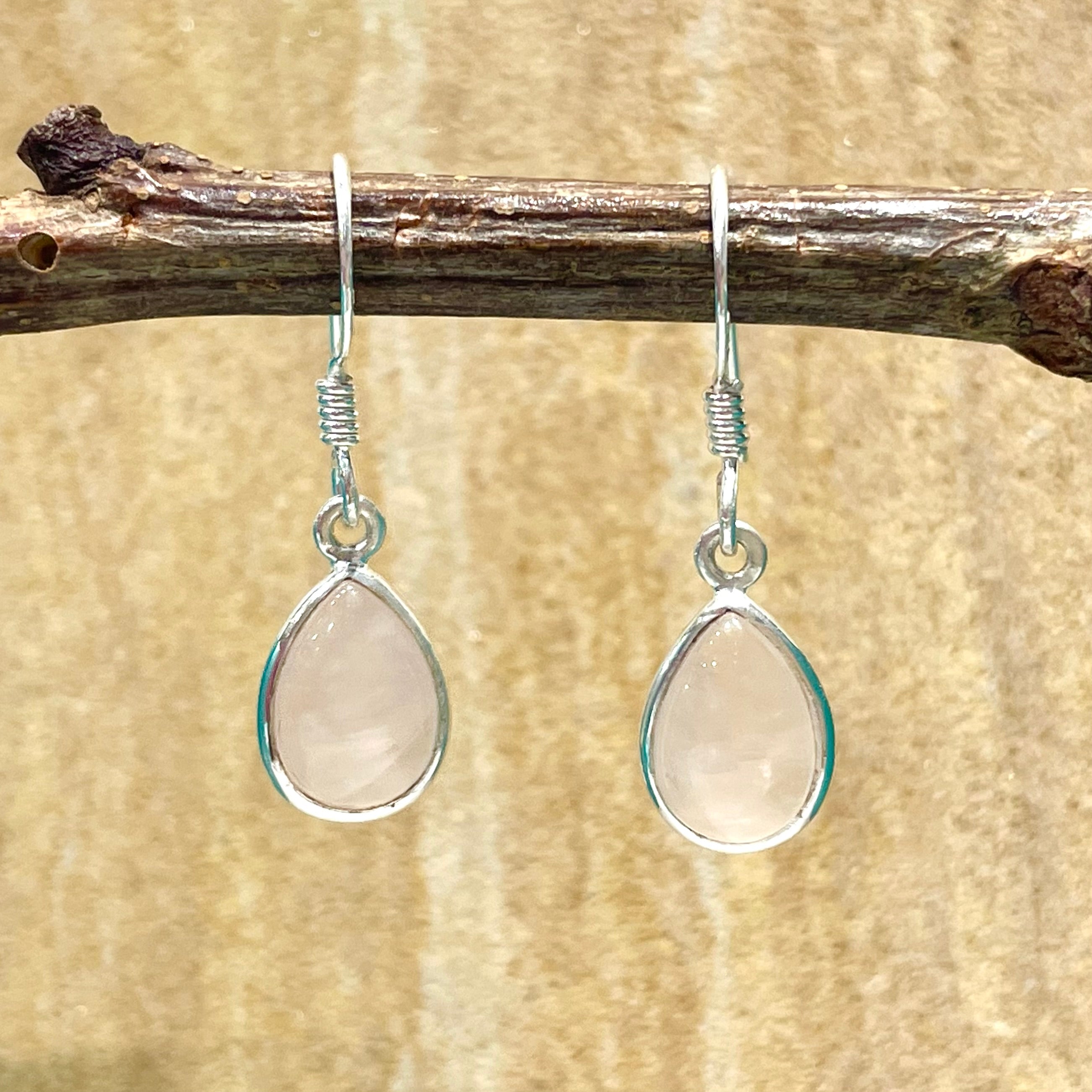 Louisa Rose Quartz Tear Sterling Silver Earring