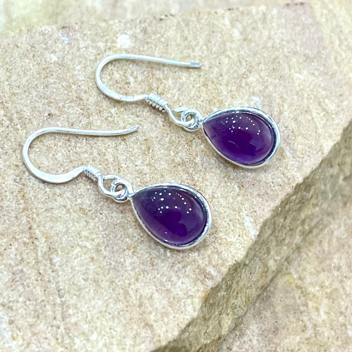Louisa Amethyst Tear Sterling Silver Earring