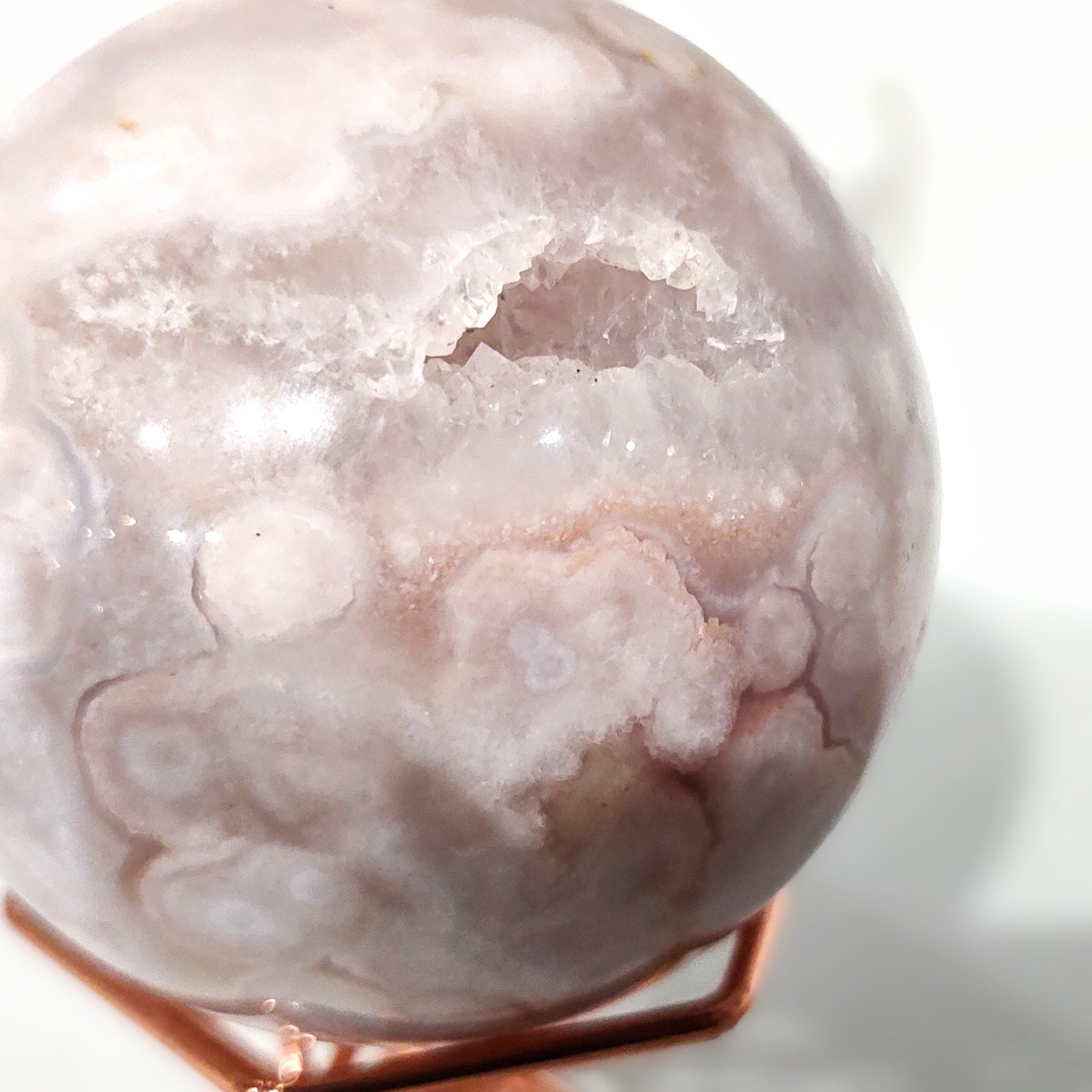 Pink Amethyst and Flower Agate Sphere