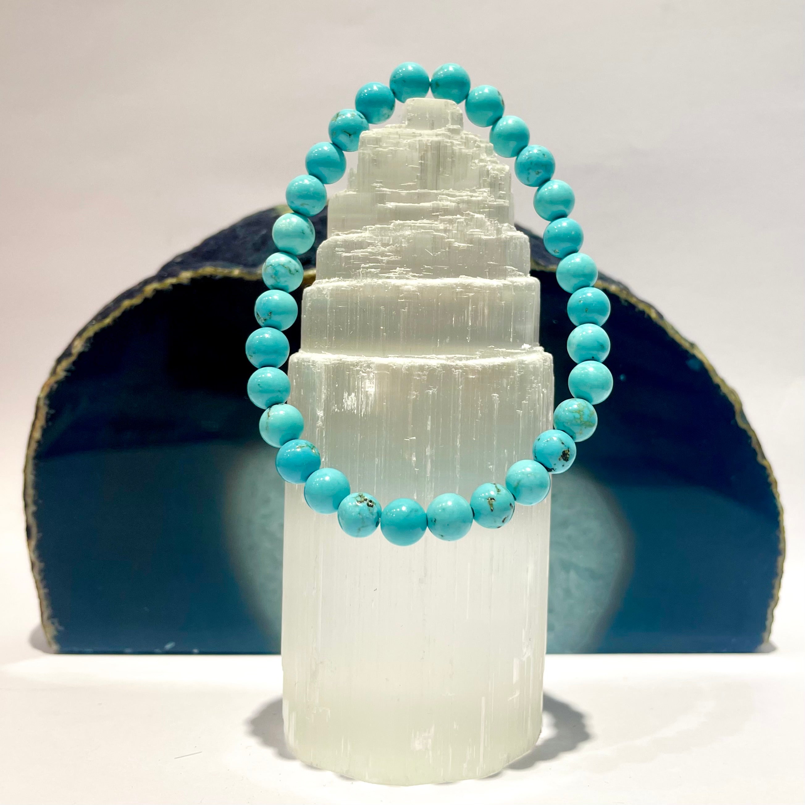 6MM Turquoise Howlite beaded bracelet