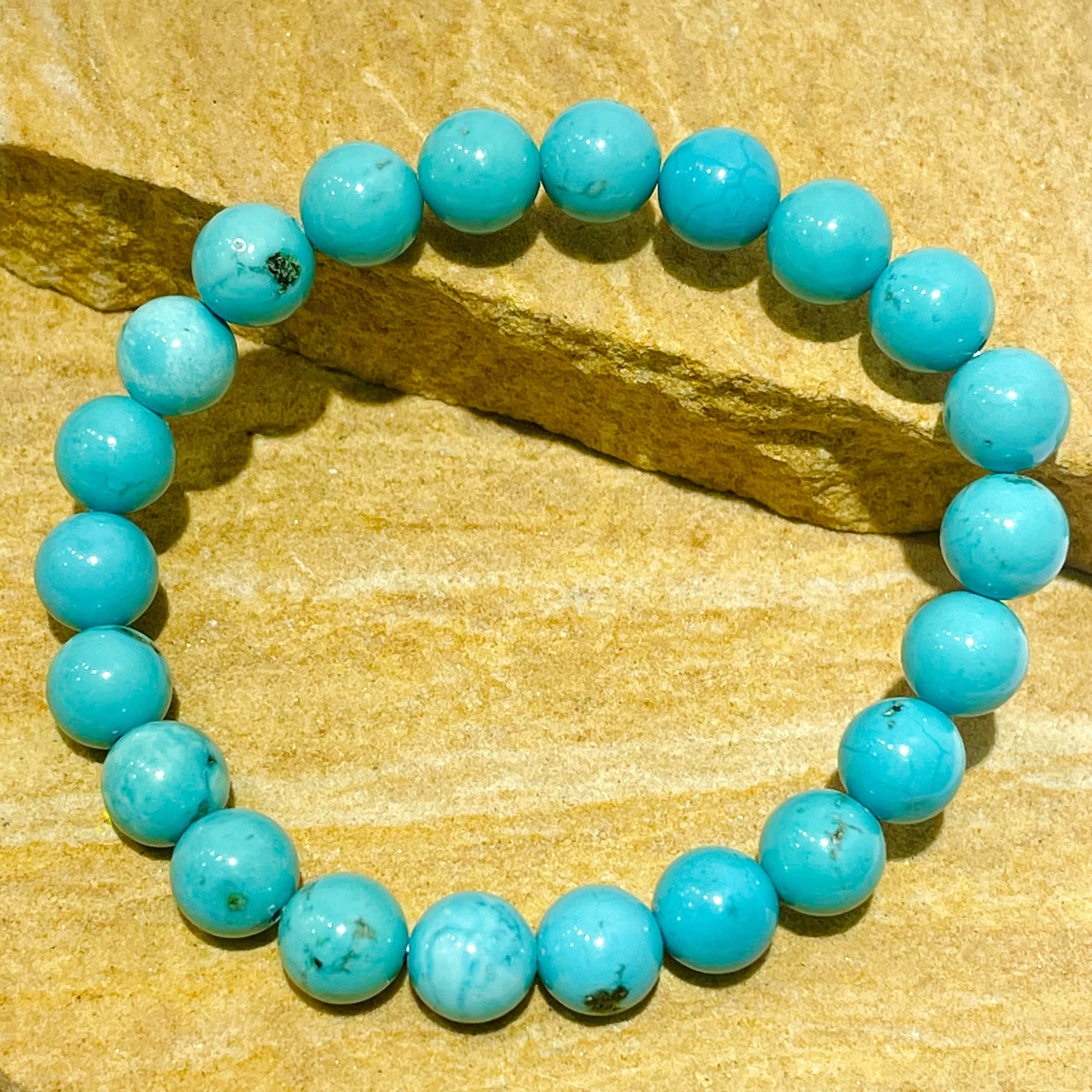 8MM Turquoise Howlite beaded bracelet