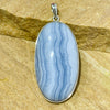 Blue Lace Agate oval pendant in sterling silver ~ one of a kind