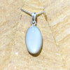 White moonstone oval pendant in sterling silver