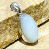 White moonstone oval pendant in sterling silver