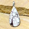 Magnesite tear drop pendant in sterling silver