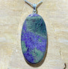 Stichtite in Serpentine oval pendant in sterling silver