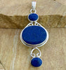 Lapis Lazuli three stone pendant in sterling silver