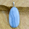Blue Lace Agate pendant in sterling silver ~ one of a kind