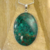 Chrysocolla oval pendant in sterling silver