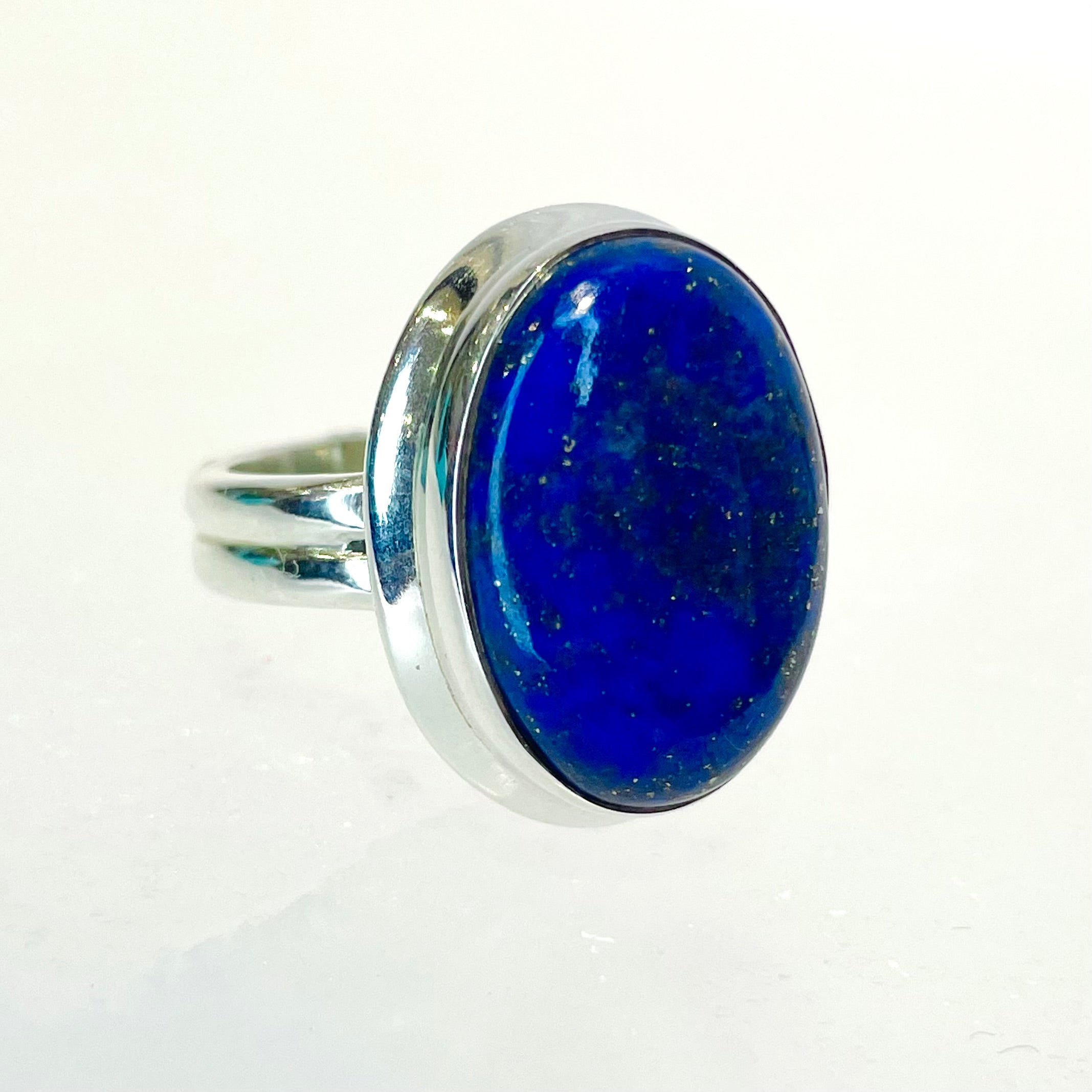 Lapis Lazuli oval ring in sterling silver ~ Size 7