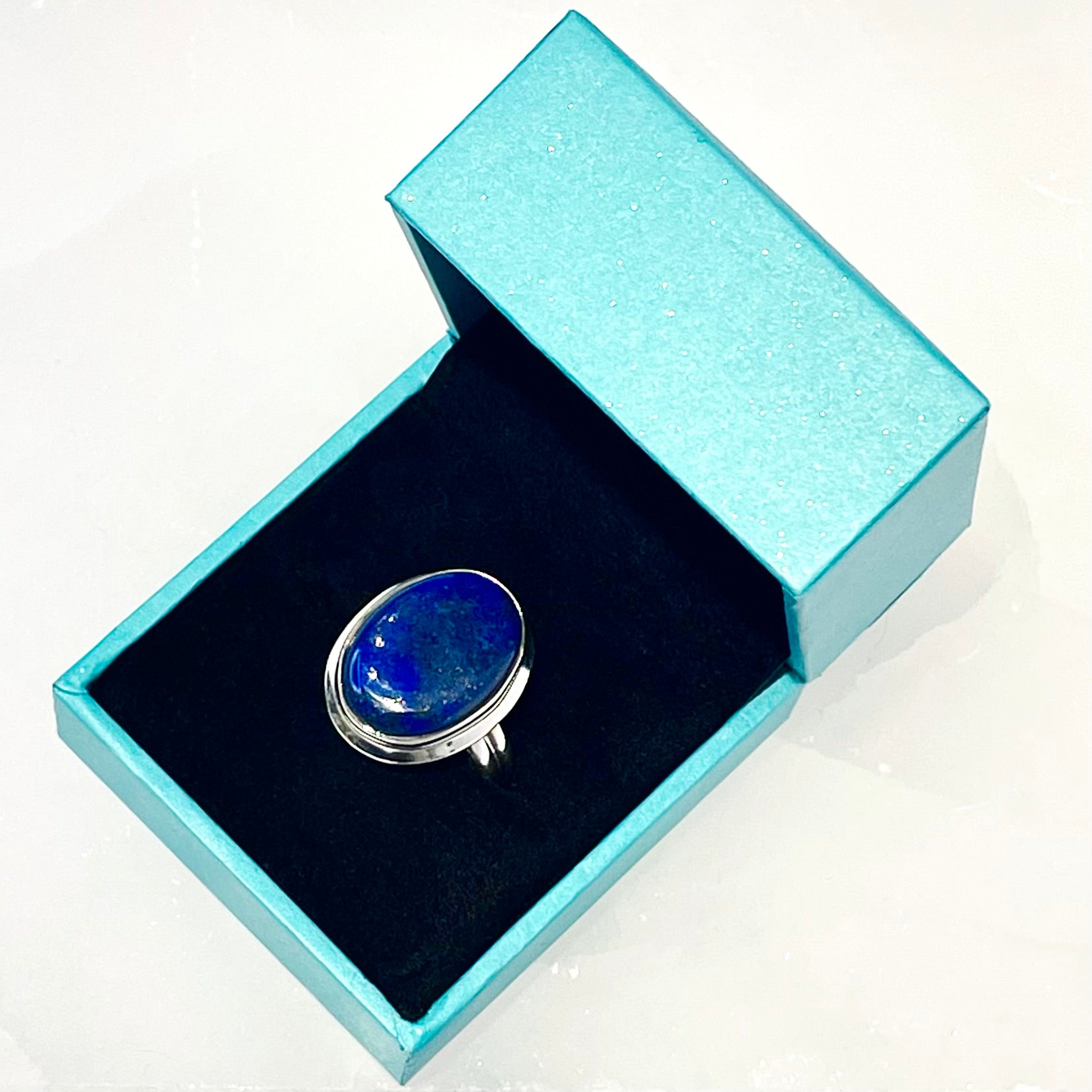Lapis Lazuli oval ring in sterling silver ~ Size 7
