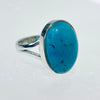 Peruvian Turquoise oval ring in sterling silver ~ size 9