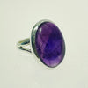 Amethyst oval ring in sterling silver