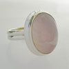 Rose Quartz oval ring in sterling silver ~ Size 9