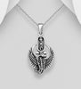 Cobra, weave wings and Egyptian cross pendant in sterling silver