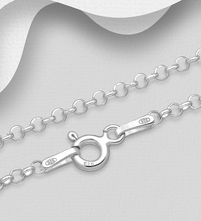 Italian silver rollo chain 2mm various lengths available 40cm, 45cm, 50cm, 55cm, 60cm