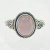 Rose Quartz swirl detail ring in sterling silver