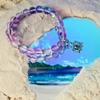 Mermaid glass bead bracelet with turtle charm in luxury gift box ~ 5 colour choices