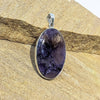 Charoite oval pendant in sterling silver ~ One of a kind